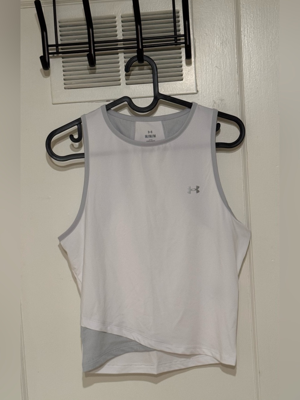 Under Armour Women’s White Tank with Light Gray Trim